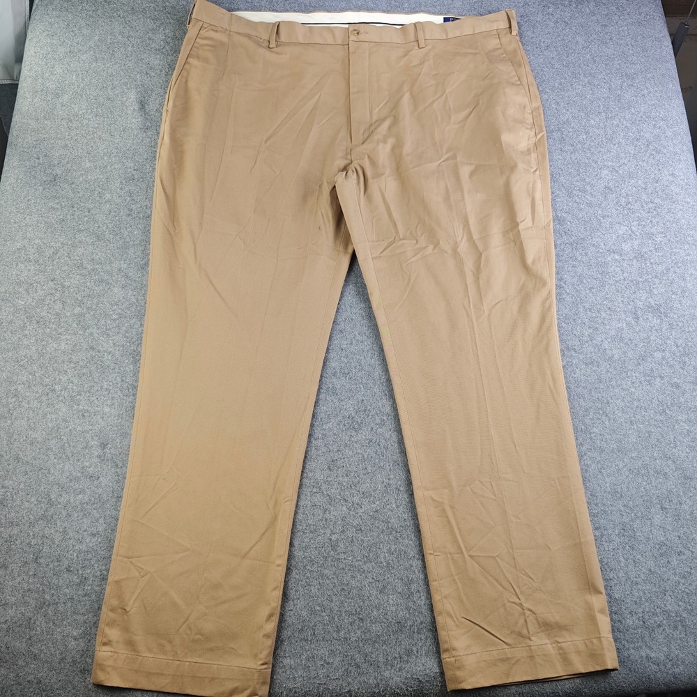 Polo Ralph Lauren Stretch Classic Fit Chino Pants Mens 48x32 Tan Khaki Cotton